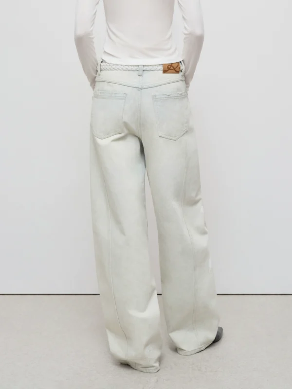 Hand-painted floral printed jeans - Image 4