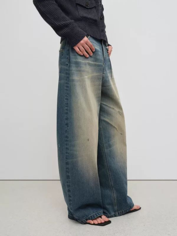Retro pendant cat whiskers conical wide-leg jeans - Image 3