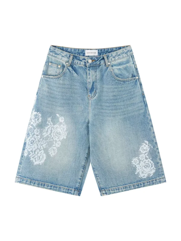 Original design sense denim six-inch shorts - Image 4
