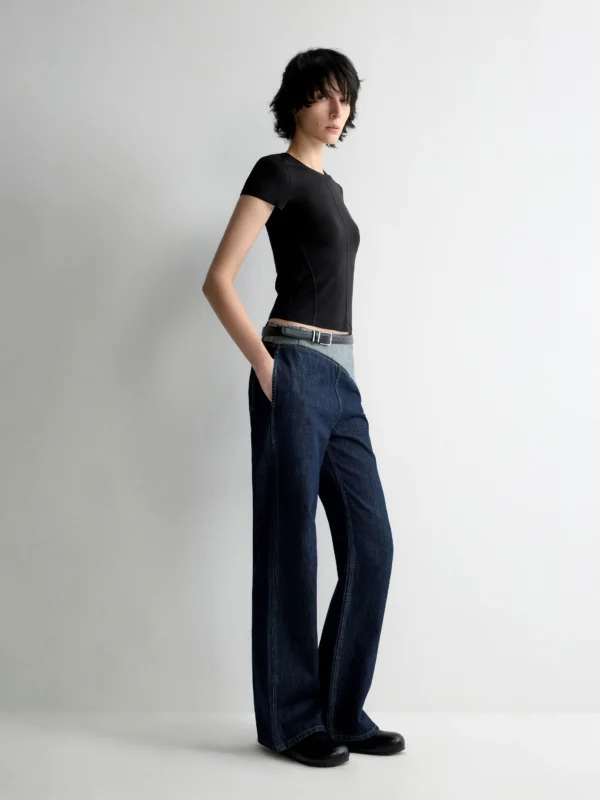 Color-blocking and patchwork jeans