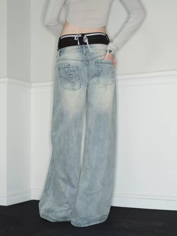 Original design sense double-waisted jeans for women - Image 3