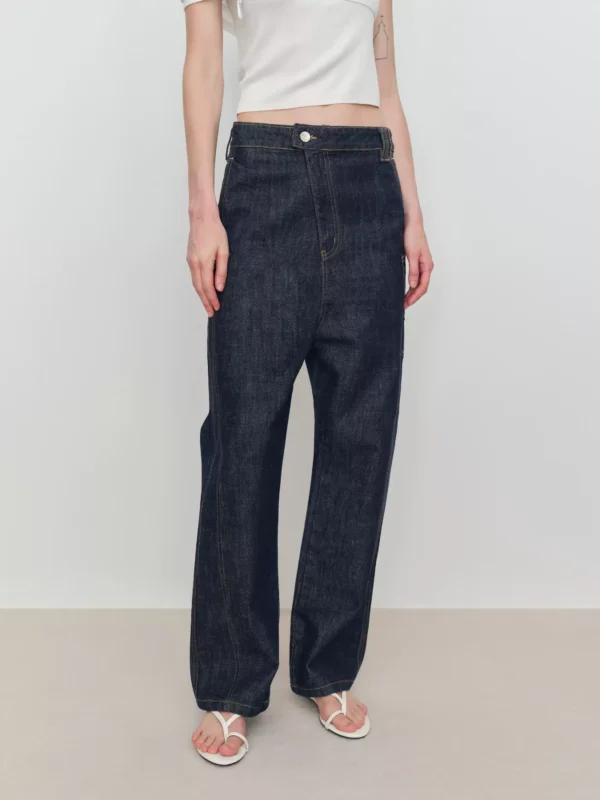 Misaligned crotch slightly curved original cow jeans - Image 2