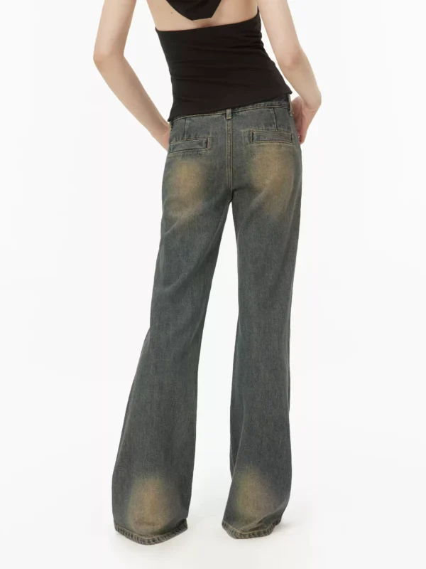 Women's jeans with patchwork leather design - Image 4