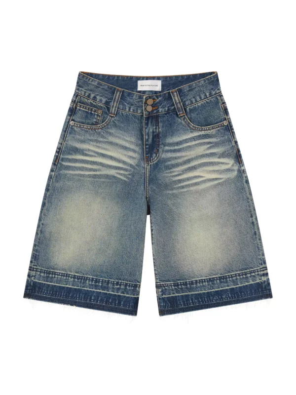 Distressed seven-inch loose denim midpants - Image 4