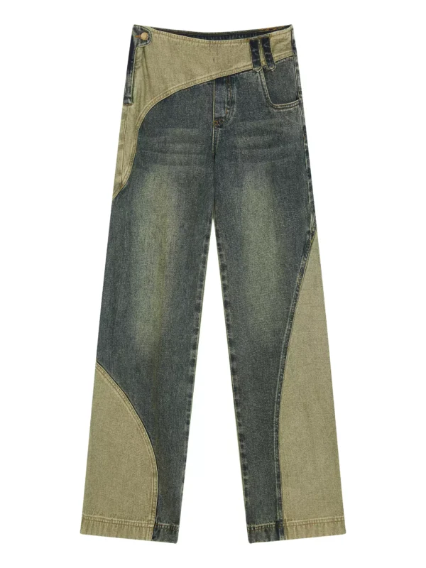 Washed, aged, deconstructed and designed straight-leg jeans - Image 4