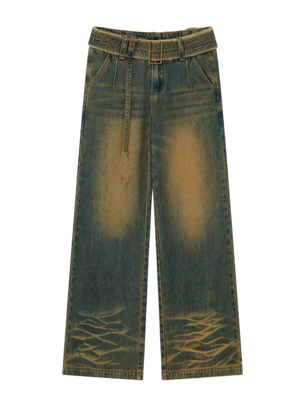 The belt is paired with distressed washed low-rise jeans - Image 4