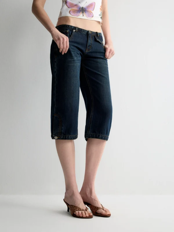 Retro blue silk cotton jeans - Image 2