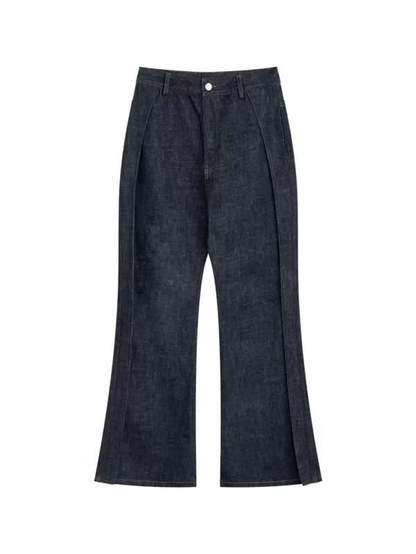 Design sense inverted pleated denim trousers - Image 4
