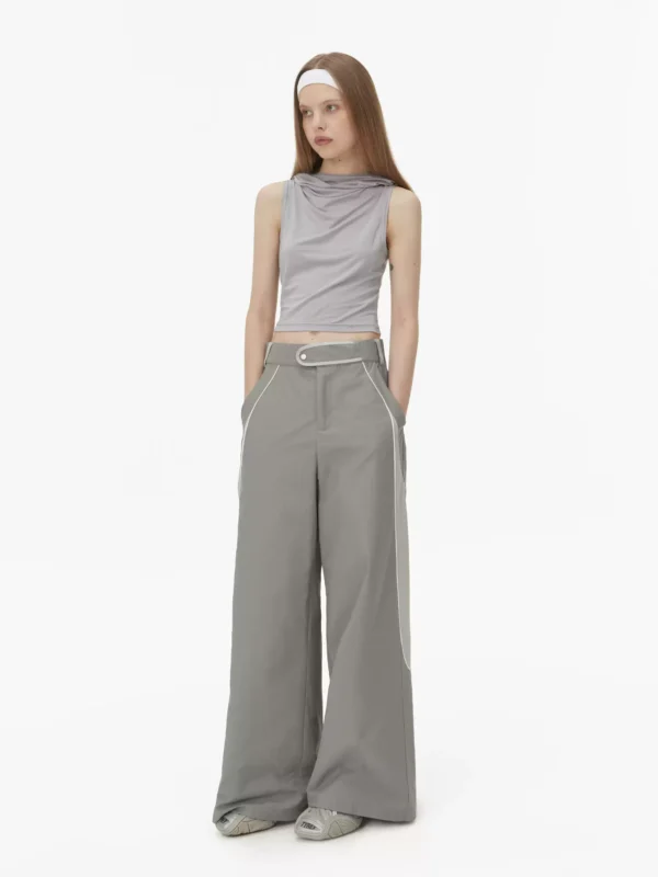 Waist and toe deconstructed design casual pants - Image 2