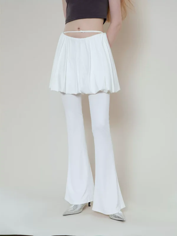 Milky-white flower bud skirt pants female ice silk - Image 2