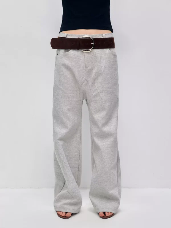 Twill low-crotch casual straight-leg suit pants - Image 3