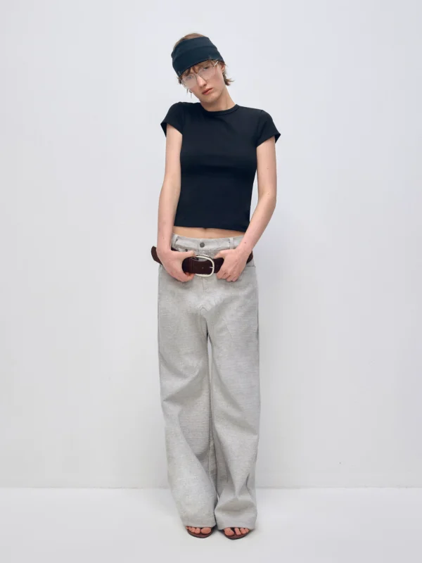 Twill low-crotch casual straight-leg suit pants - Image 2
