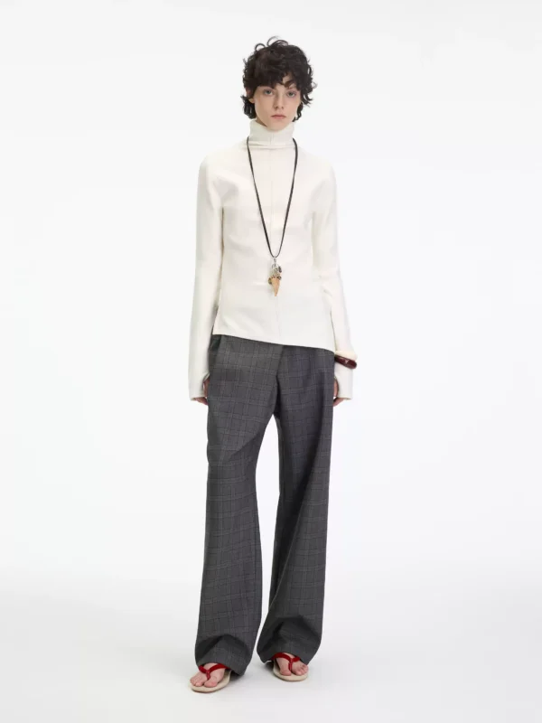 Checked casual suit pants for women - Image 4