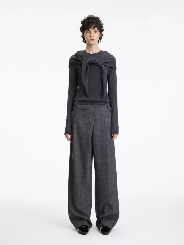 Checked casual suit pants for women - Image 3