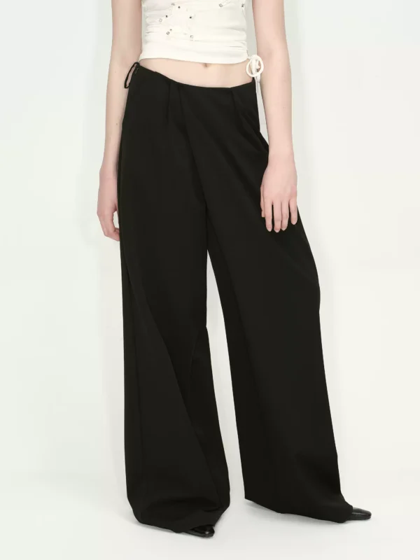 Crisp black waist-free suit pants - Image 3