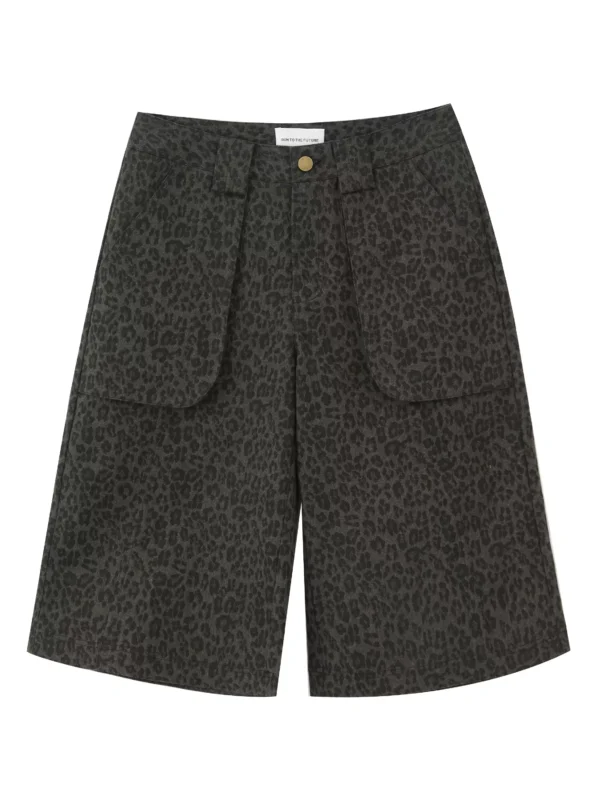 Retro leopard print capri shorts for women - Image 4