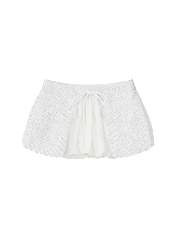 Color-blocking and striped flower bud shorts for women - Image 3