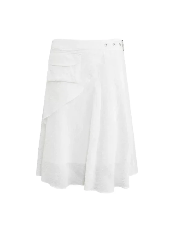 A white, irregular, flowing and drooping umbrella skirt - Image 4