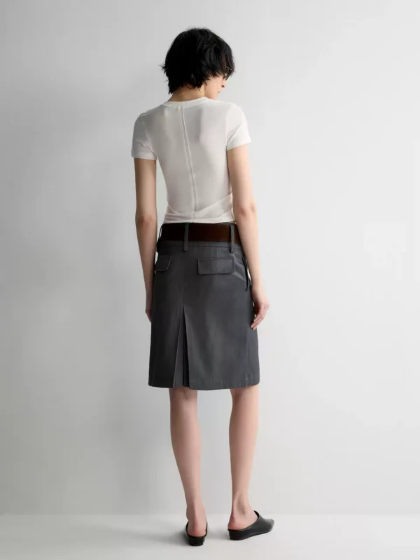 Retro double-layered suit mid-length skirt - Image 3