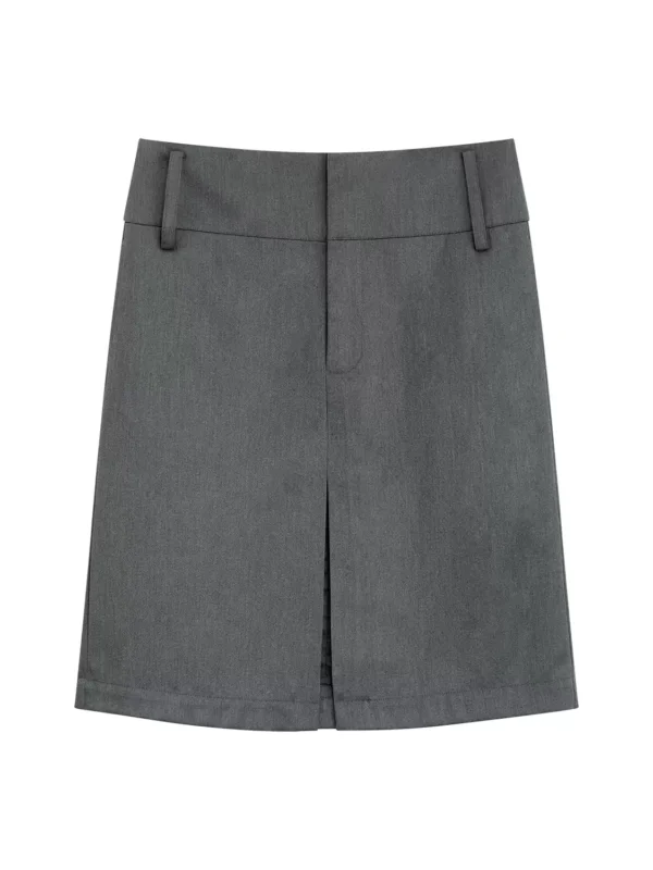 Retro double-layered suit mid-length skirt - Image 4