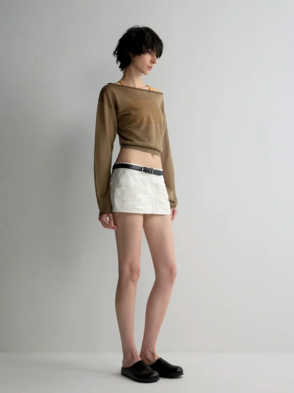 Pure cotton low-waisted slimming ultra-short skirt - Image 2