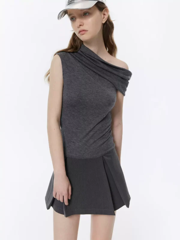 A niche low-waisted ballet pleated mini skirt - Image 3