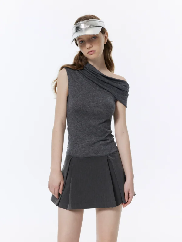 A niche low-waisted ballet pleated mini skirt - Image 2