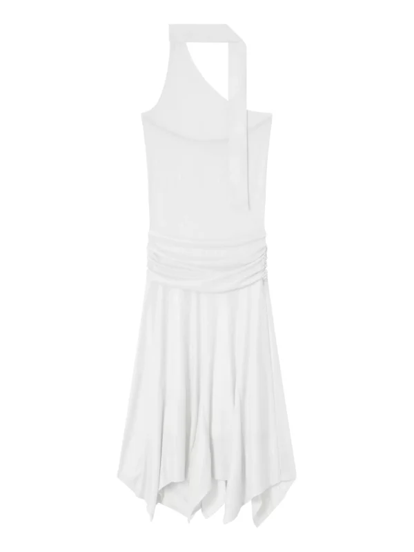 Off-the-shoulder, glossy design halter dress - Image 4