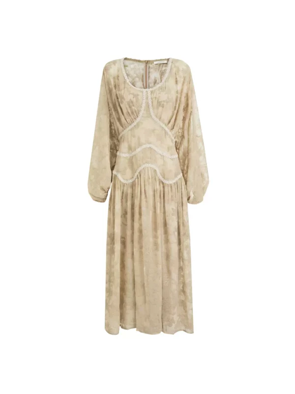 French retro jacquard U-neck dress - Image 2