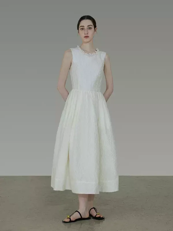 Pearl collar dress