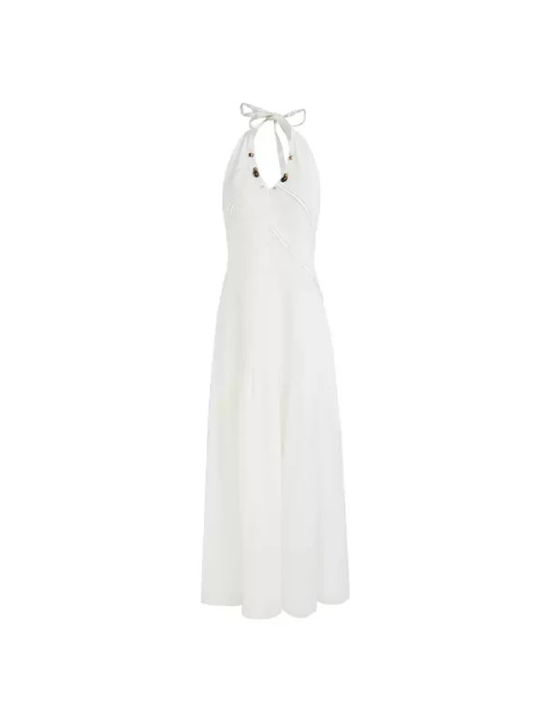 French V-neck halter dress for women - Image 4
