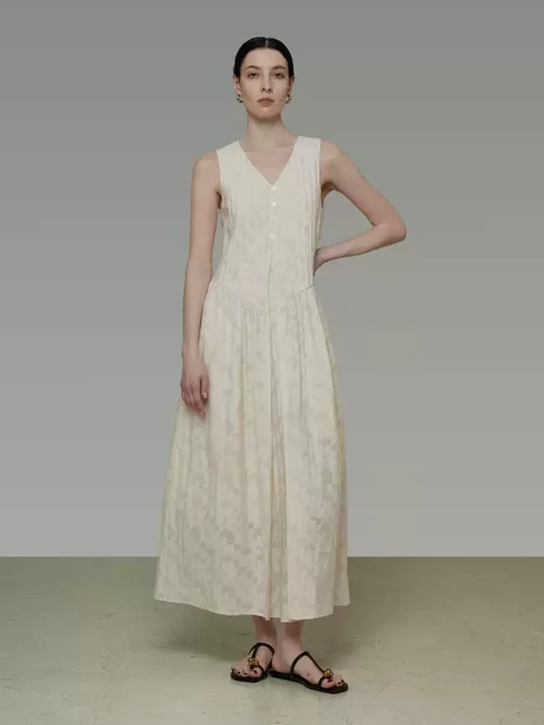 French cut-out double-sided jacquard dress for women - Image 2
