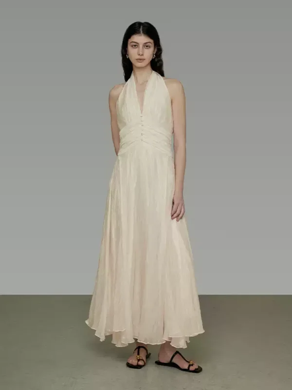 New sleeveless off-the-shoulder vacation-style long dress