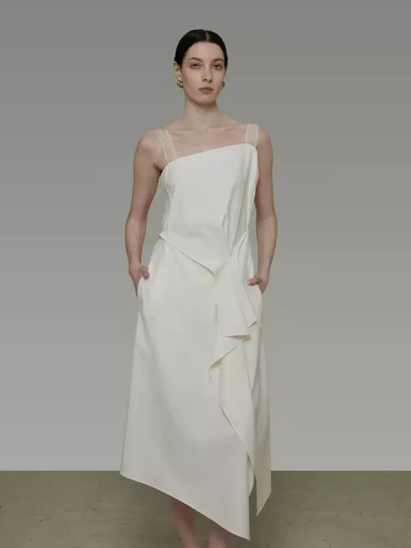 French irregularly hemmed halter dress - Image 2