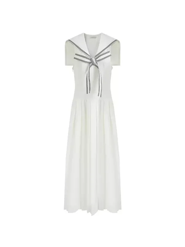 French navy neck vest dress - Image 2