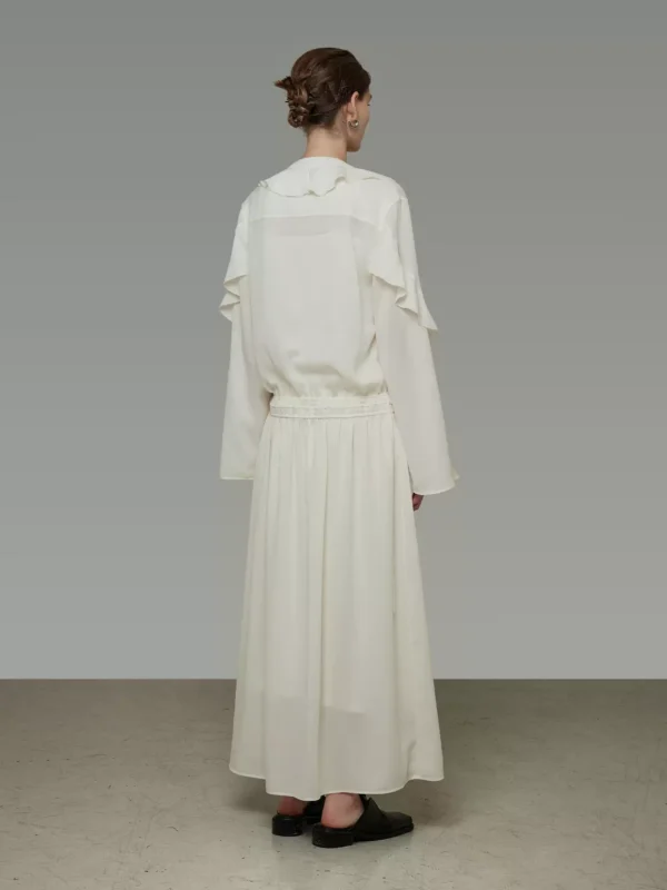 Design sense ruffled V-neck dress - Image 3