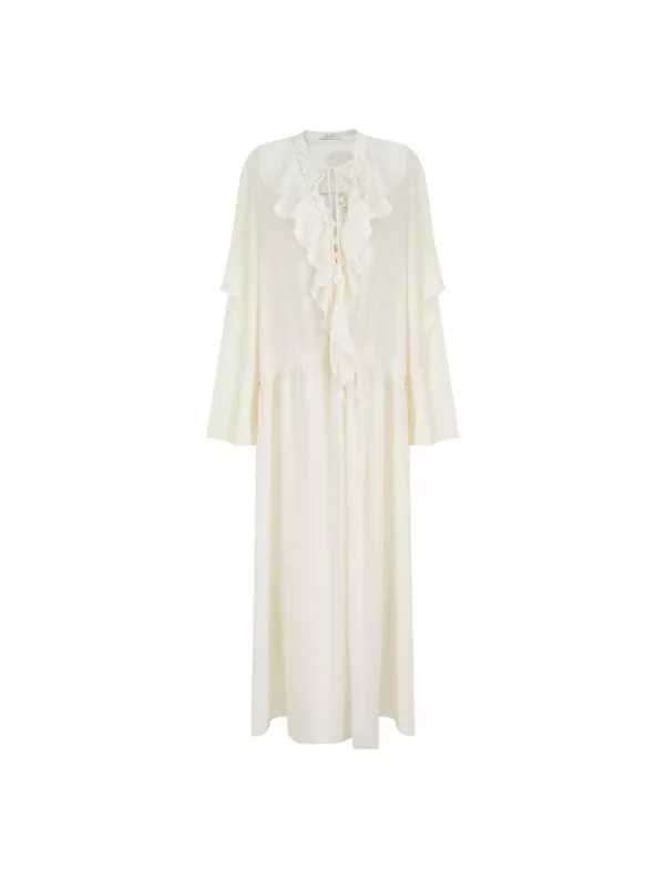Design sense ruffled V-neck dress - Image 4