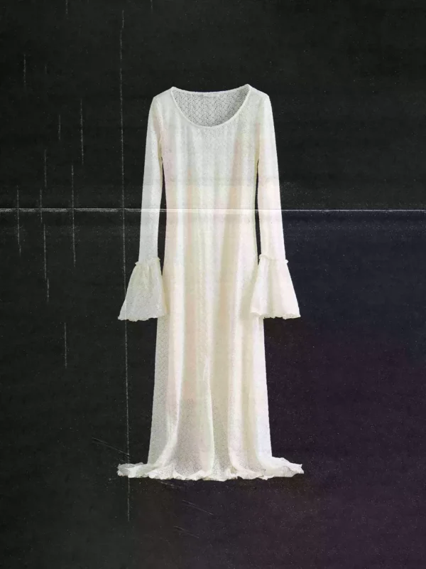 French flared sleeve cut-out dress for women - Image 3