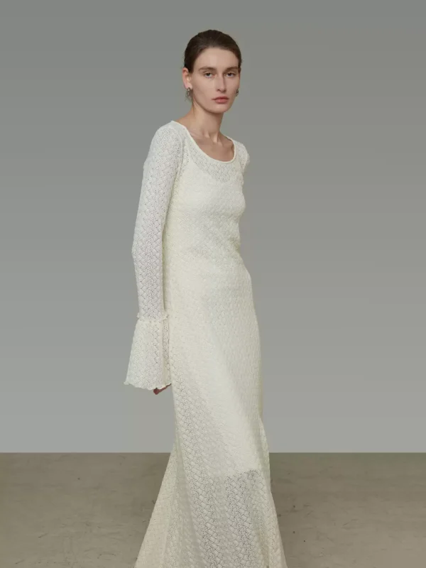 French flared sleeve cut-out dress for women - Image 4