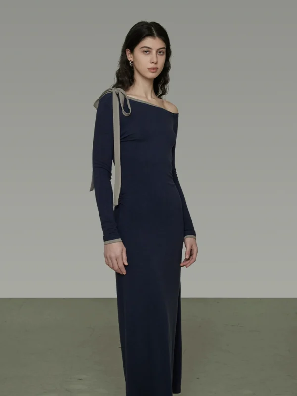 A new design of a niche off-the-shoulder long dress - Image 2