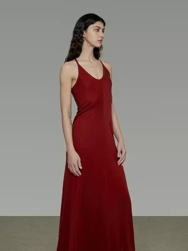 Red U-neck halter dress - Image 2