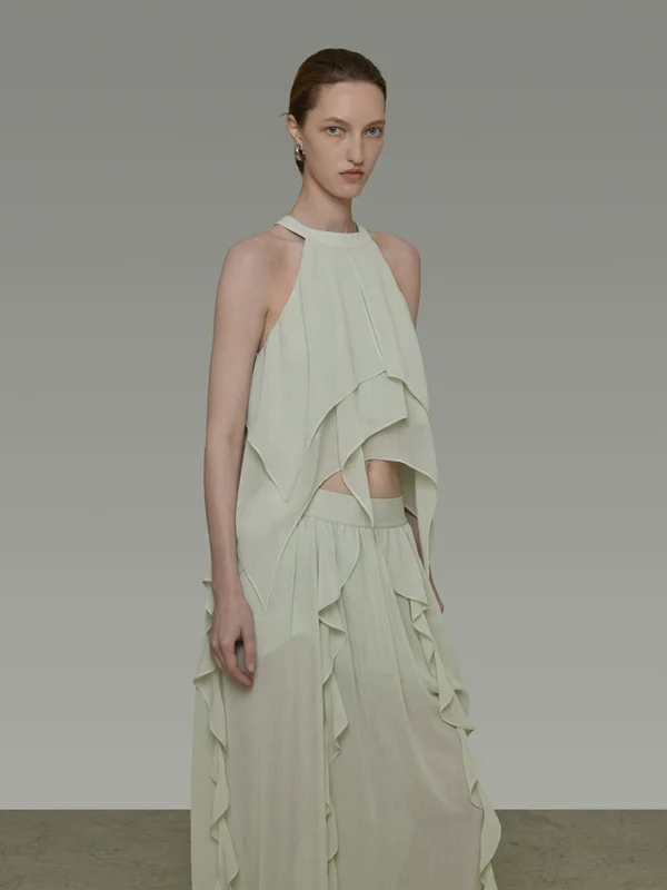 Irregular ribbon top and skirt - Image 2