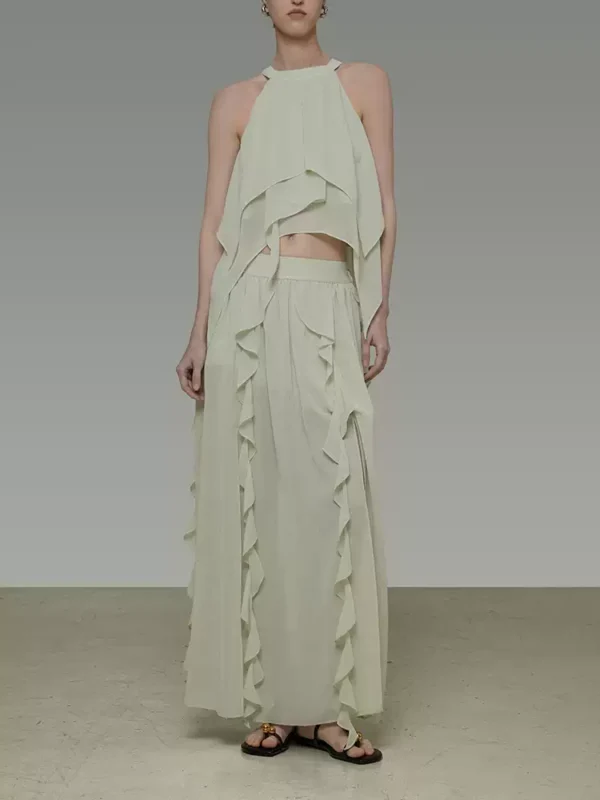 Irregular ribbon top and skirt - Image 4