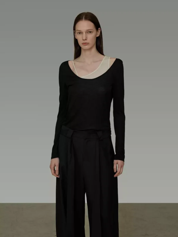 Asymmetrical knitted sweater - Image 2